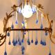 Blue Glass Chandelier Drop Ornaments - Christmas Tree Ornaments - Set of 20
